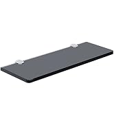 SAYAYO Floating Glass Shelves for Bathroom, 15 x 5 Inch Chrome Tempered Glass Shelf for Wall 1 Pa...