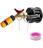 UTALIND IBC Tote Adapter with Brass Hose Faucet(3/4" Female NPT Inlet×3/4" GHT Outlet), 2" Cam Lo...