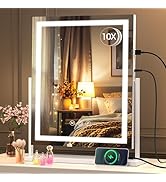 Hasipu Vanity Mirror with Lights, 14" x 18" LED Makeup Mirror, Lightup Mirror with Smart Touch 3 ...