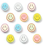 GOOZADA 12Pcs Cute Fridge Magnets,6 Colors Cute Magnets, Resin Smile Face Refrigerator Magnet,Col...