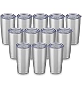 Cool Yoleb 20 oz Tumblers Bulk Stainless Steel Tumbler with Lid Double Wall Vacuum Insulated Coff...