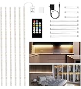 DAYBETTER Under Cabinet Lights, 6 PCS Dimmable Under Cabinet Lighting with Remote, LED Strip Ligh...