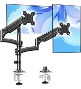 Dual Monitor Stand Height up to 26.6 inch, Monitor Desk Mount Holds up to 32 inch & 22 lbs Each, ...
