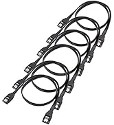 ELIATER 6 Pack SATA Cable, Straight SATA III 6Gbps HDD SDD Data Cable with Locking Latch for SATA...
