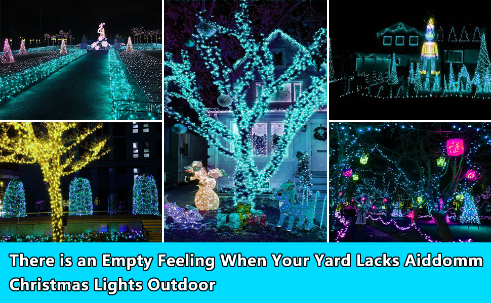 Aqua Christmas lights