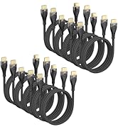 DIOOEER 10K 8K HDMI Cable 3.3FT 10-Pack, HDMI to HDMI 2.1 Cable Ultra High Speed HDMI Cord Nylon ...