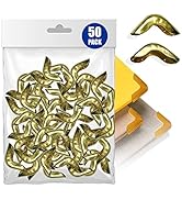 Performore 50 Pack Brass Hollow Corner Protector- Brass Gold, Protect Corners and Decorate Your B...