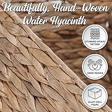 Beautifully hand woven with water hyacinth