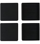 4 Pack 2''x 2'' Square Anti Skid Caster Cups, Non Slip Furniture Pads, Rubber Anti Slip Gripper, ...