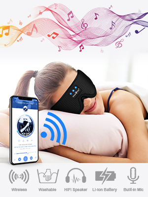 sleep headphones Bluetooth headband earbuds music mask unique birthday holiday gifts