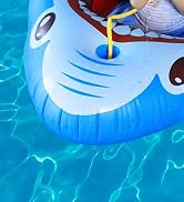Inflatable Floating Pool Toys for Kids Pool Float Swimming Ring Beach Water Floats Shark Boat wit...