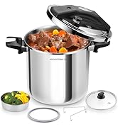 KOCH SYSTEME CS Stainless Steel Pressure Cooker 8.5 Quart, 3-in-1 Olla de Presion, One-Hand Locki...
