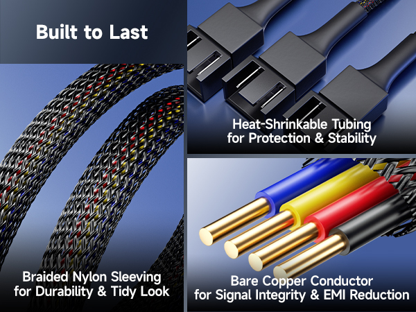 4-pack PWM 4-pin fan cables compatible with Corsair, Noctua, Cooler Master fans