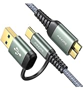 AINOPE 10Gbps Micro B to USB C, 1.5FT External Hard Drive Cable, Nylon Braided Hard Drive Cable, ...