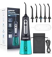 Cordless Water Dental Flosser Teeth Cleaner with Tips Case, INSMART Professional 300ML Tank DIY M...