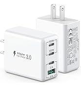 [2 Pack] 40W USB C Charger, 4-Port USB C Charger Block Fast Charging Block PD+QC Wall Plug Type C...