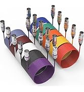 10 Color XLR Cable, Multicolor XLR Male to Female 25ft Audio Cables 10 Pack, 3 Pin Balanced XLR M...