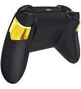 eXtremeRate Chrome Gold Performance Rubberized Grips Replacement Back Panels for Xbox Core Contro...