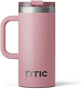 RTIC 16oz Road Trip Travel Mug with Lid and Handle, Insulated, Stainless Steel, Metal, Double Wal...