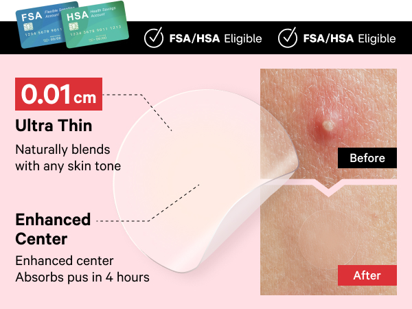 FSA HSA eligible truly invisible pimple patches for face fsa hsa acne treatment hydrocolloid patches