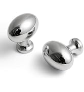 BEILEIOU Oval Polished Chrome Cabinet Knobs, Zinc Alloy for Drawer Knobs for Dresser Cupboard War...
