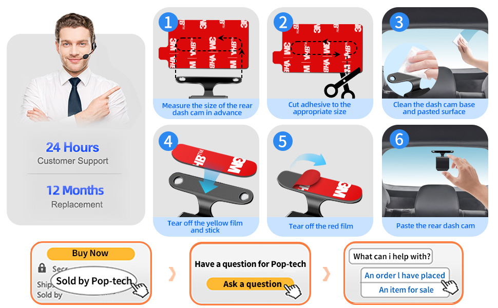 3m double sided mounting tape sticky adhesive pad for car dash cam