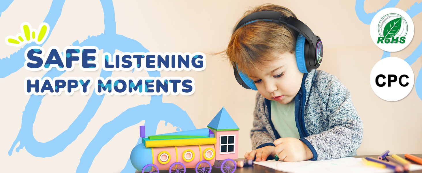 iClever_BTH18_Kids_Bluetooth_Headphones_Wireless_Black_LED_Lights