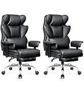 BESTFAIR Big and Tall Office Chair - Heavy Duty 400 LBS Executive Chair with Foot Rest, High Back...