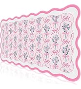 L-SPOUTTO Pink Mouse Pad,Cute Desk Mat XXL Large Scalloped Gaming Mousepad,35.4x15.7in Non-Slip R...
