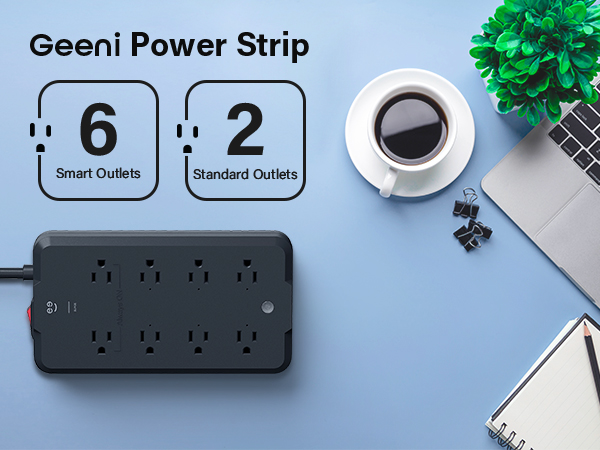 Geeni SW008 Surge Protector 6 Smart Outlets