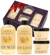 Adelegourdain Selfcare Kit Woman - 4pcs Bath and Body Gift Set for Women Spa Gift Set with Body W...