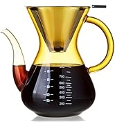 Unbreakable - Pour Over Coffee Maker with Double Stainless Filter 34 fl oz, Thickened Heat-Resist...