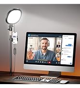 PQRQP Ring Light with Stand, Adjustable Desktop Light with Phone Holder, CRI 97+, Video Conferenc...