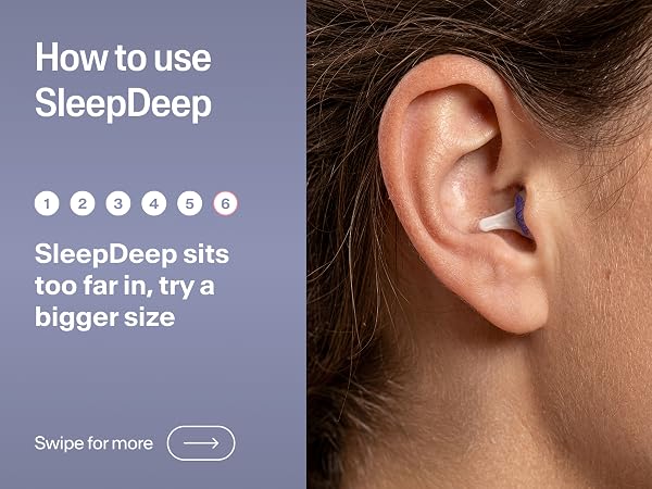 Steps on how to use Alpine SleepDeep sleeping ear plugs for side sleeper