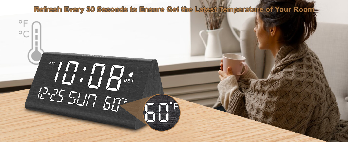 wooden alarm clock