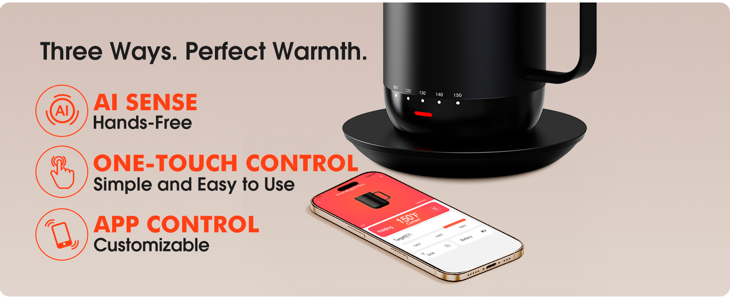 AI self heating mug
