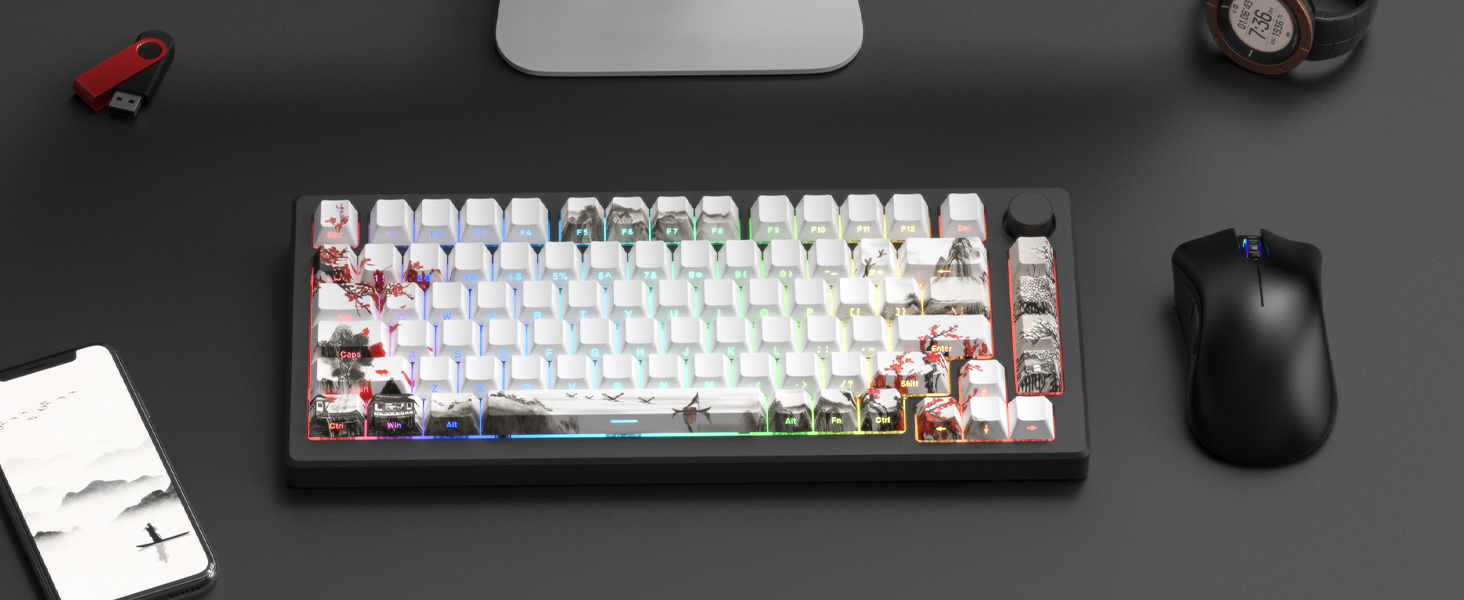 womier cherry blossom keycaps