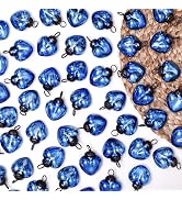 25 Blue Heart Glass Christmas Ornaments- Heart Christmas Ornament- Glass Heart Ornaments- Heart V...