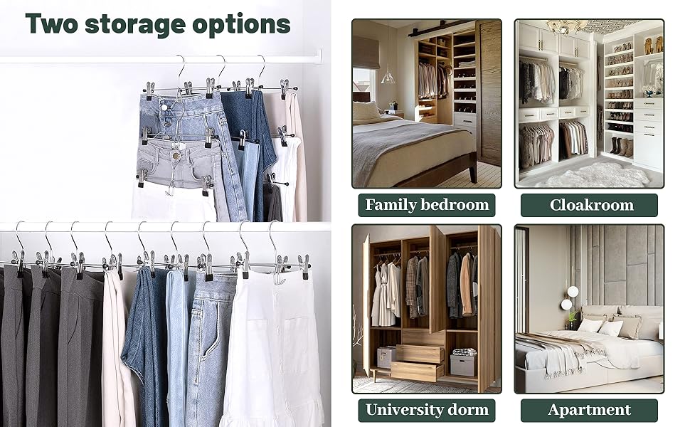 Space saving trouser hanger or skirt hanger