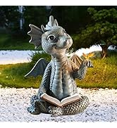 MEHIDFY Garden Dragon Statue, Adorable Dragon Graden Decor, Dragon Outdoor Statue, Mini Dragon Ou...