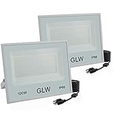 GLW 100W LED Flood Lights,Outdoor Super Bright Security Lights,6000k 10000LM Daylight White with ...