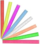 Catephe 12 Inch Rulers, 32 Pack Assorted Color Transparent Metric Bulk Rulers, Plastic Shatterpro...