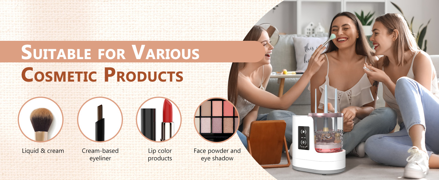 Portable Makeup Brushe Cleaning MachineAutomatic Cosmetic Brush Washer Electric Cosmetic Brush