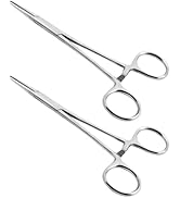 Ainiv 2 Piece Hemostat Straight Stainless Steel Self-Locking Fishing Forceps Piercing Remover Too...