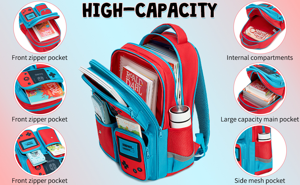 Boys Bookbag Video Game School Bag, 