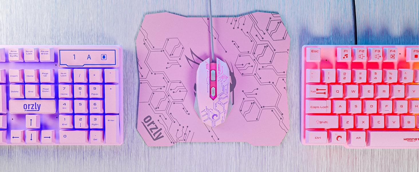 Pink Gaming keyboard and mouse bundle for PS5 Xbox &amp; PC