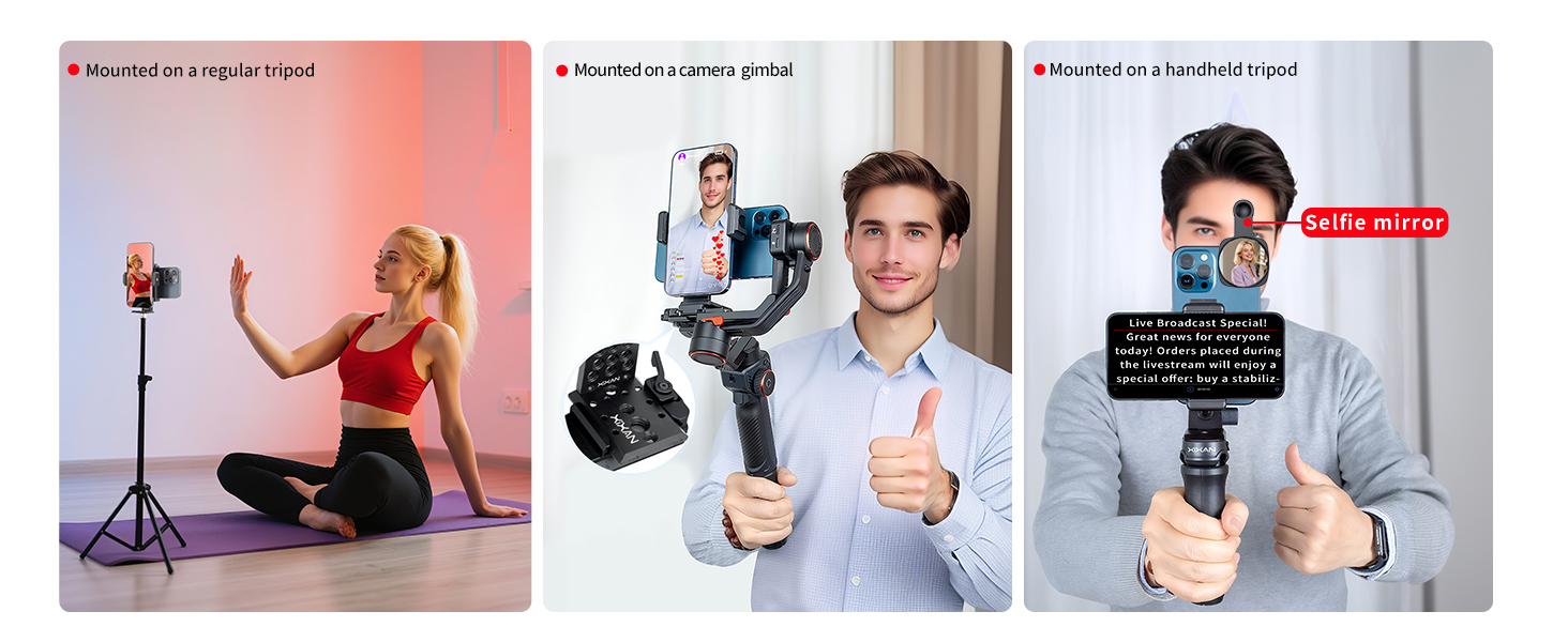 mounted on camera gimbal handheld tripod