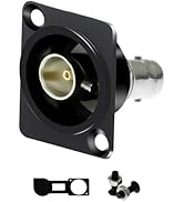 YiKaiEn 75 Ohm BNC D-Type Panel Mount Connector - SDI Compatible, Gold-Plated Coaxial Female-to-F...