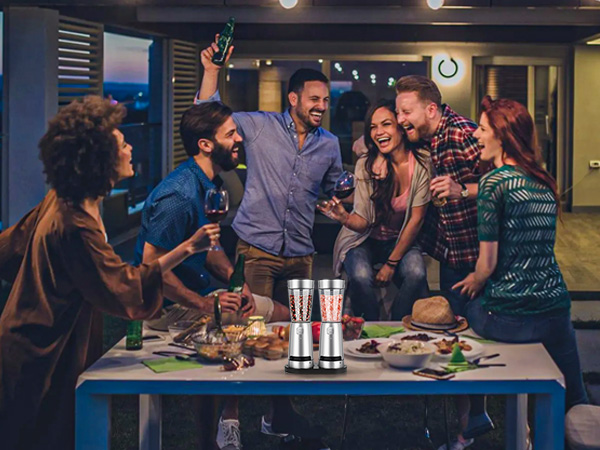 electric salt and pepper grinder set stainless steel