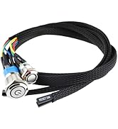 UBANU 2Pcs Chassis Switch - Metal Button | 12mm Boot Reset & 16mm Host Switch Cable | with 60cm E...